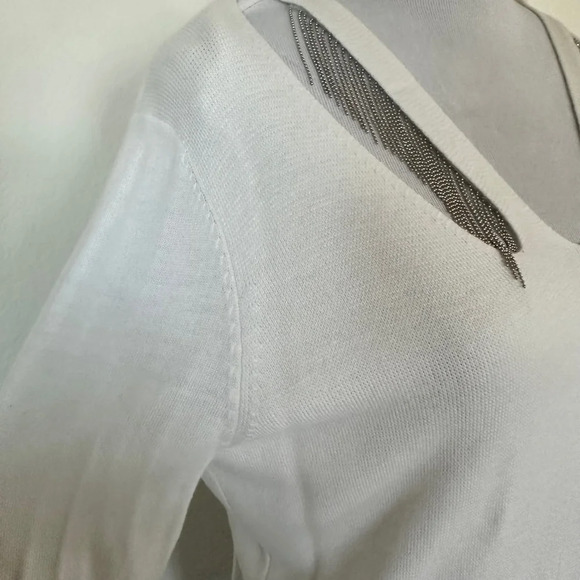 Tahari Women's Embellished
Cutout Cropped Sweatshirt Top
Ivory Large - Picture 7 of 8